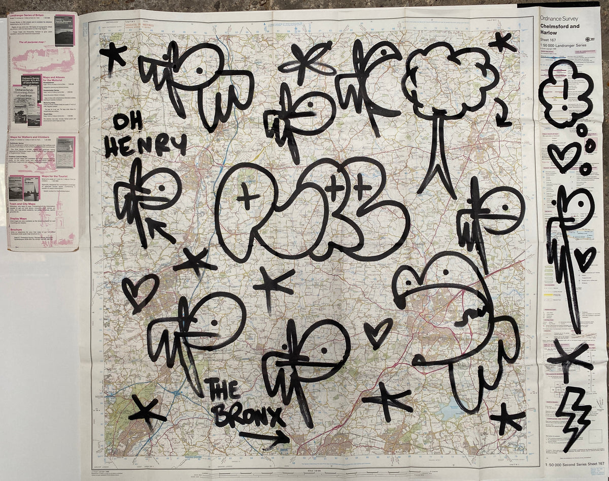 Black bunny tags Chelmsford and Harlow ordnance survey map pure evil gallery