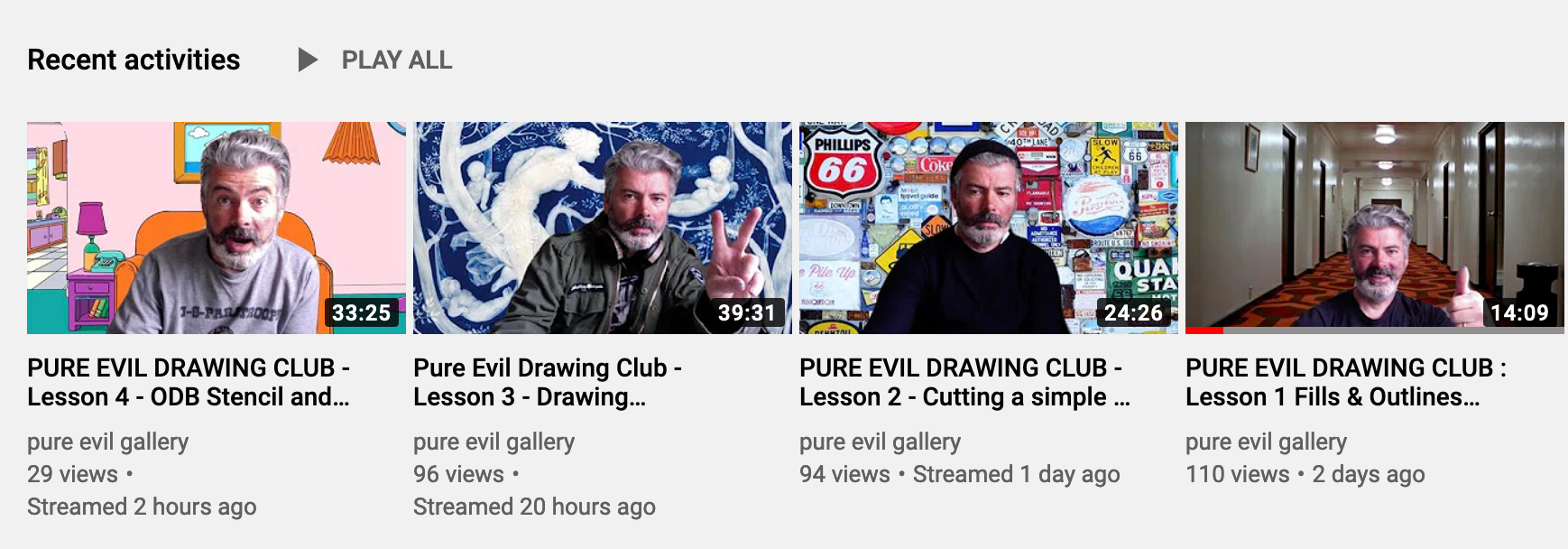 Pure Evil Drawing Club ONLINE