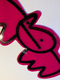 Perspex Bunny Throwie - Pink Handcut Acrylic Pure Evil Bunny Tag - Granada