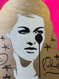 Ursula Andress  - Handfinished stencil on wooden panel