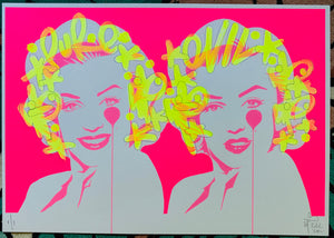 Handfinished ACBF print 2023 - Double Marilyn - fluoro blonde