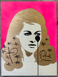 Ursula Andress  - Handfinished stencil on wooden panel