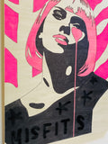 Misfits lost in translation - Handfinished stencil on wooden panel