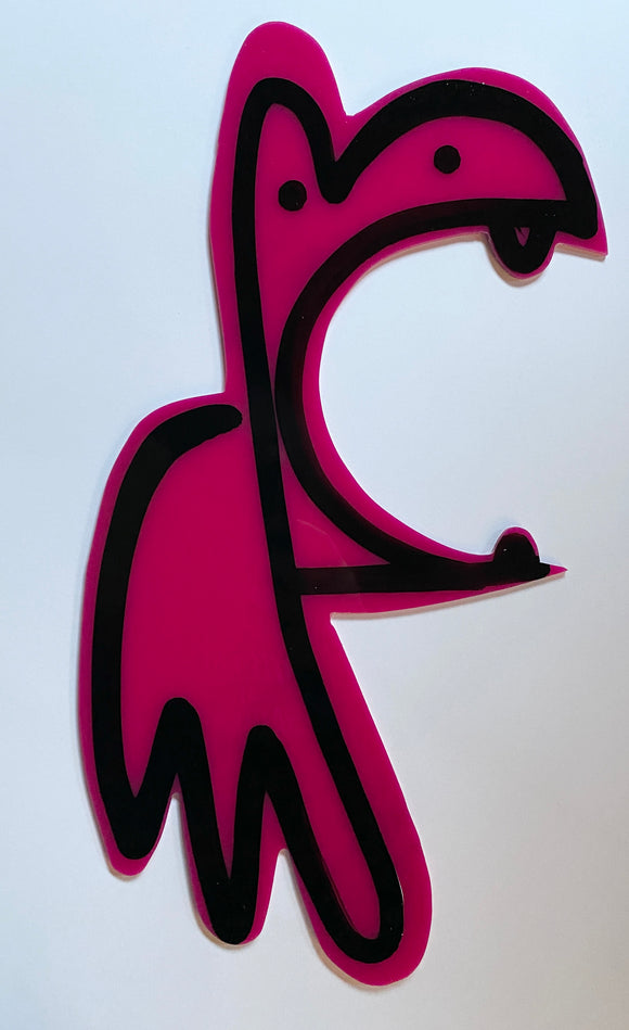 Perspex Bunny Throwie - Pink Handcut Acrylic Pure Evil Bunny Tag - Humberside