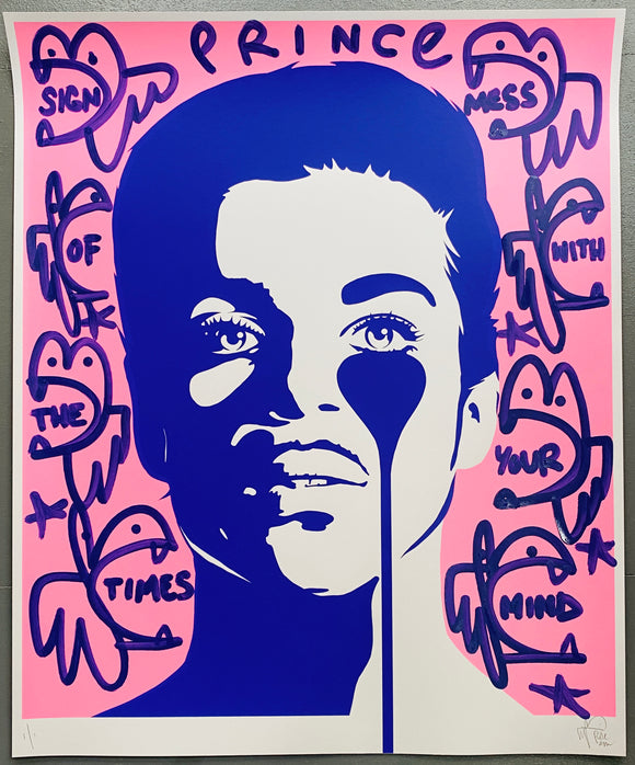 Handfinished Prince Print - Sign of the Times mess with your mind