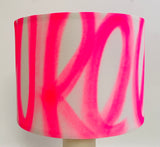 Pure Evil Pink Fluoro Spray Paint Tags Lampshade
