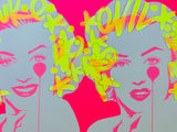 Handfinished ACBF print 2023 - Double Marilyn - fluoro blonde