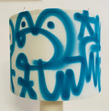 Pure Evil Bunny Blue Spraypaint Lampshade