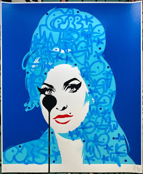 Amy Winehouse HANDFINISHED - Blue Vortex
