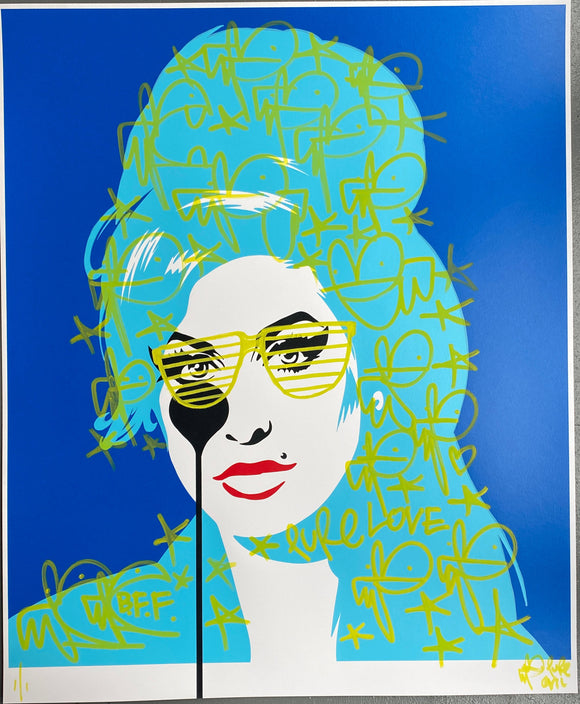 Amy Winehouse HANDFINISHED - 80’s sunglasses