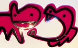 Perspex Bunny Throwie - Pink Handcut Acrylic Pure Evil Bunny Tag - Bennicassim