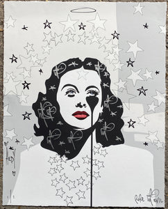 Hedy Lamarr Stars with Deckled edge - 100 actress project handfinished