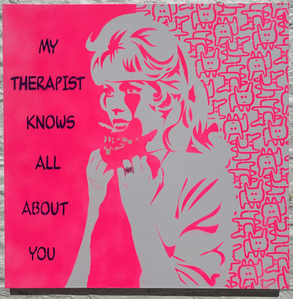 My therapist knows ALL about you - Cat Lady canvas