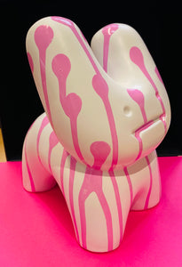 HANDFINISHED BIG BUNNY - Pink KRINK dripdots sculpture