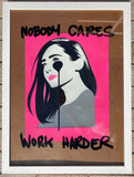 Elizabeth Olsen - Nobody cares work harder - Retired Stencil in frame