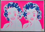 Handfinished ACBF print 2023 - double marilyn - blue rinse