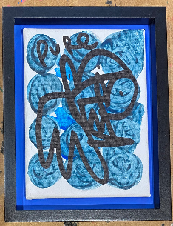 Totally Squirly mini canvas in Black mini frame