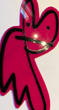 Perspex Bunny Throwie - Pink Handcut Acrylic Pure Evil Bunny Tag - Alphaville