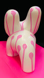 HANDFINISHED BIG BUNNY - Pink KRINK dripdots sculpture
