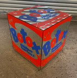 BOTOX stencil on 5 sided mirror cube