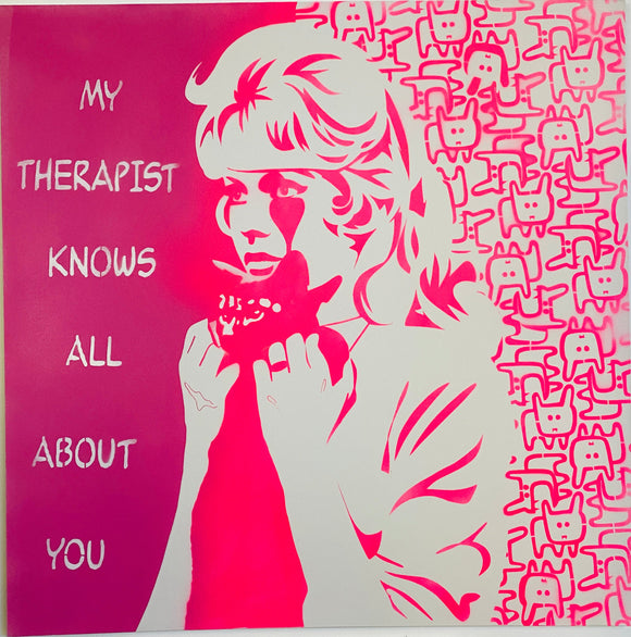 My therapist knows ALL about you - Brigitte Bardot Cat Lady canvas