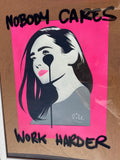 Elizabeth Olsen - Nobody cares work harder - Retired Stencil in frame