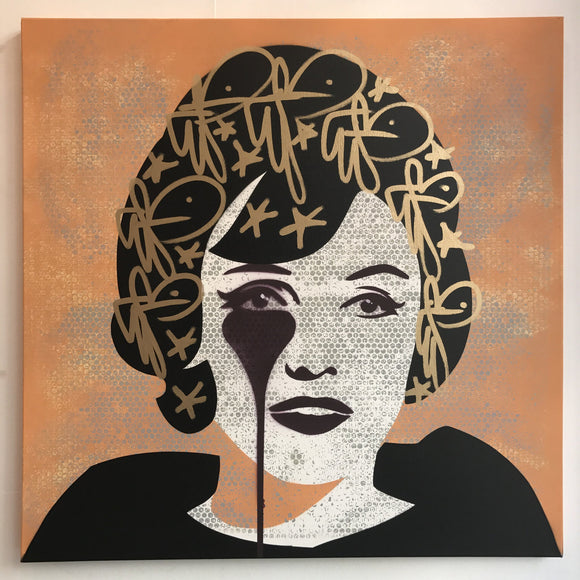 James Dougherty's Nightmare - Gold Leaf tags and Grey Halftone