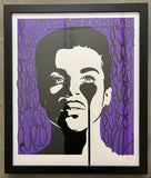 Handfinished Prince Print framed - purple pure prince