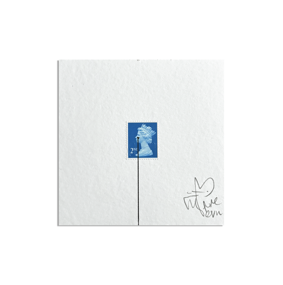 Pure Evil - Second Class Queen - Screen-print on postage stamp