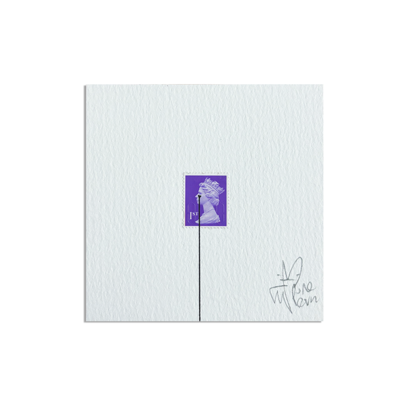 Pure Evil - Purple First Class Queen - Screen-print on postage stamp