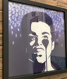 Prince Canvas - 3 Purple Paisley Rain in black chunky box frame