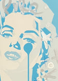 Handfinished ACBF print 2023 - Glitch Marilyn - silver tags