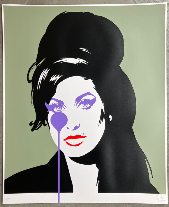 Amy Winehouse KHAKI - If I had a penny for every person who asked me to do an Amy Winehouse print , I would have £9.75 by now