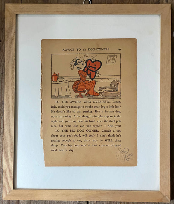 Bunnies on Disney Pages - Advice to dog owners - Framed