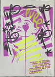 Handfinished medium print - Audrey says... Graffiti is for Chumps