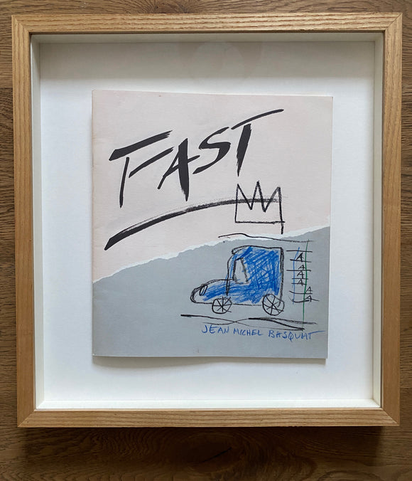 Jean-Michel Basquiat Crown and Car drawing on FAST exhibition catalog, 1982 (considered Basquiat's most valuable year)