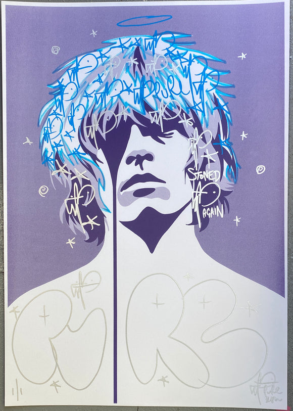 Brian Jones - stoned again - Handfinished mini print