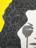 Richard Burton's Nightmare = Yellow bubble tags and bunnies Framed
