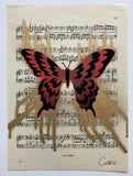 Crossie - La Belle Epoque series stencil on antique book pages  (unframed)