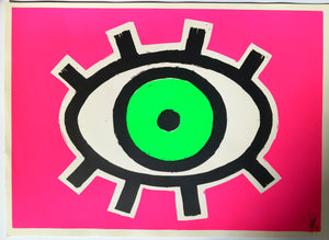 SHN - Green Eye on Pink