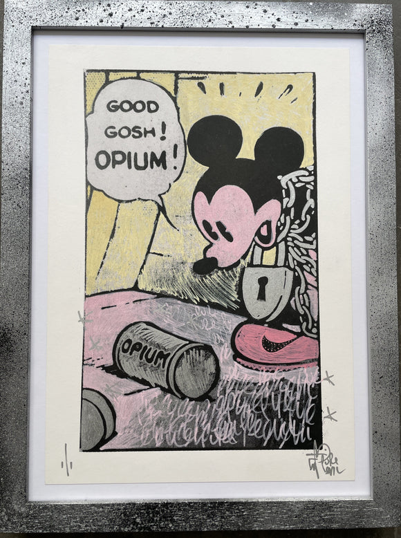 Handfinished Art Car Boot Fair - Mickey Silver Opiumm in Grey speckled frame