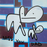 Pure Evil Bunny Canvas - Miss you Dad