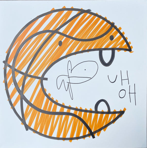 Pure Evil Bunny Basketball Canvas - Orange Hoop Man