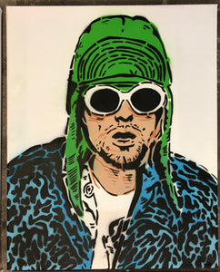 Cartoonneros - Kurt Cobain portrait blue