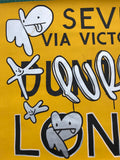 London Bus sign with bunny tags - Pure evil - london