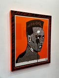 Handfinished Grace Jones screenprint - The oyster shucker - in handfinished double glow frame