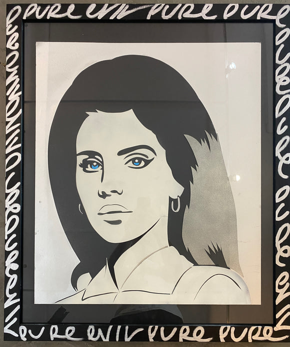 Lana Del Rey’s Nightmare- Retired Stencil in tagged frame