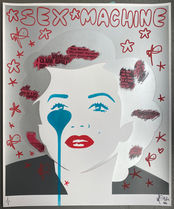6 million scratchcard rollover Marilyn stencil on screenprint - sex machine