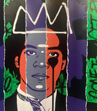 King Samo - Gone to get ribs Tagged Basquiat Collage in ornate frame