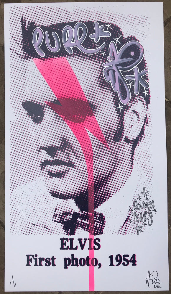 ELVIS GLAM Handfinished and Stencilled - Golden Years
